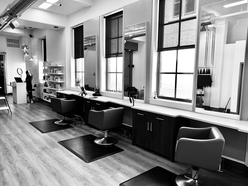 Hair styling session in modern salon